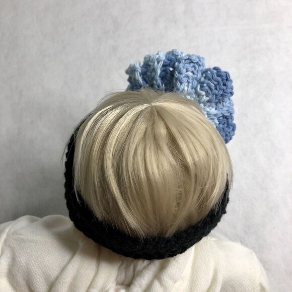 Handmade Crochet Blue Flower Baby Headband - Picture 4 of 8